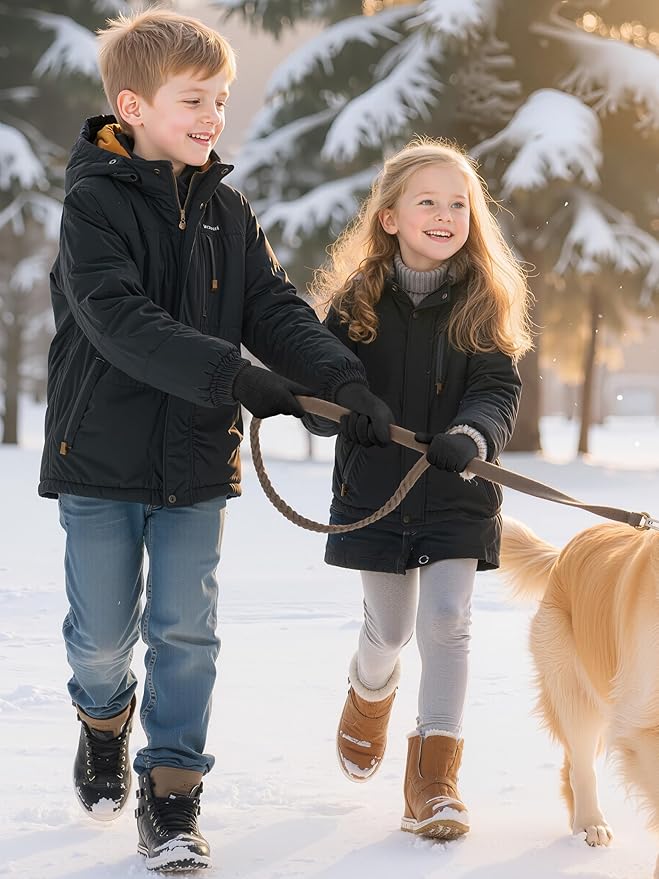 Cooraby 24 Pairs Kids Gloves Winter Magic Gloves Warm Knitted Stretchy Full Fingers Glove for 6-11 Years