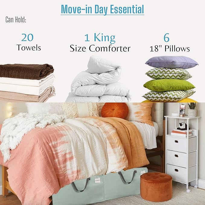 VENO 6 Pack Moving and Storage Bags, Heavy Duty, Alternative to Moving Boxes, Large Packing Totes Supplies for College Dorm Room with Zipper for Clothes, Wide Open Design (Shiny Light Green, 6 Pack)