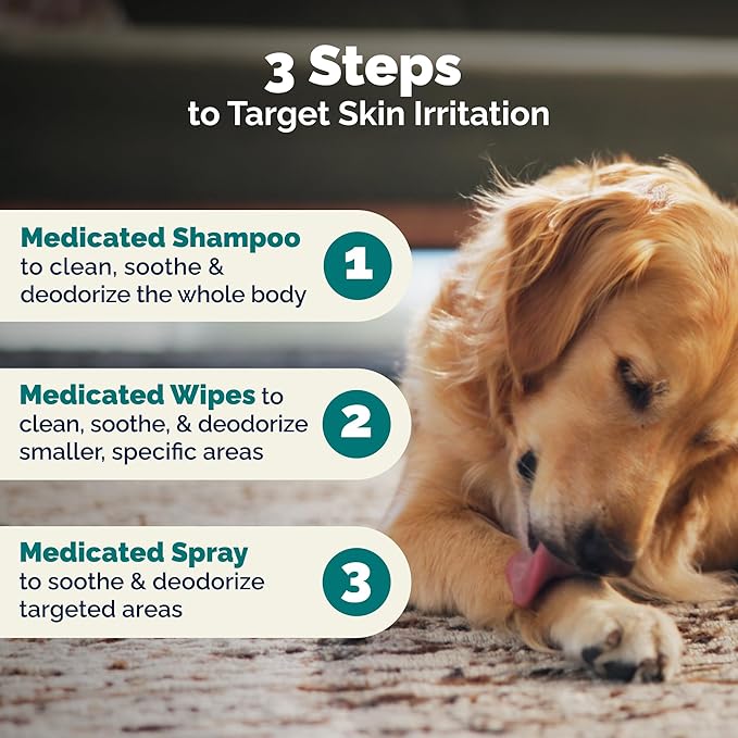 Vetnique Dermabliss Advanced Strength Medicated Antibacterial Wipes for Dogs with Chlorhexidine for Infections, Irritation & Redness Relief