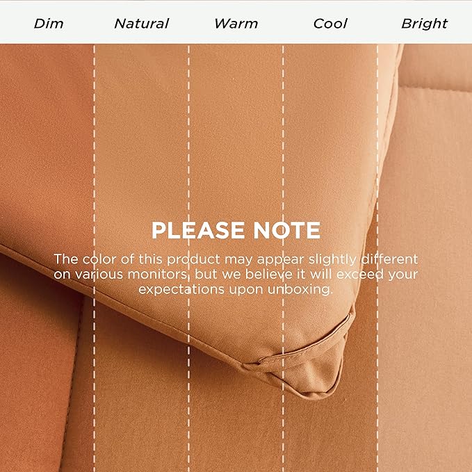 Bedsure Comforter Duvet Insert - Quilted Comforters Full Size, All Season Duvet, GentleSoft Down Alternative Bedding, with 8 Tabs, Gifts for Women/Men, Burnt Orange, Full 86 x 82 Inches