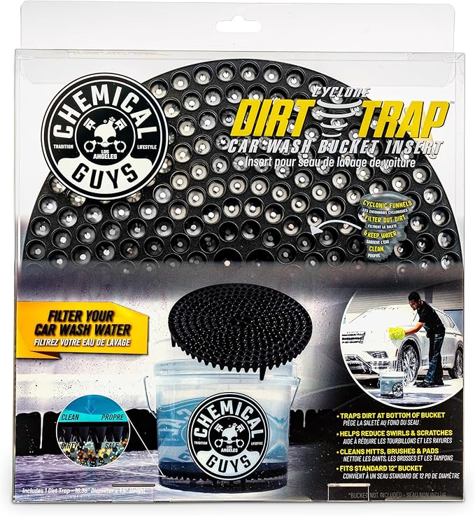 Chemical Guys Cyclone Dirt Trap Car Wash Bucket Insert - Filter Removes Dirt and Debris While You Wash, Helps Prevent Scratches, Perfect for Cars, Trucks, SUVs, RVs, and Motorcycles - 12 inch, Black