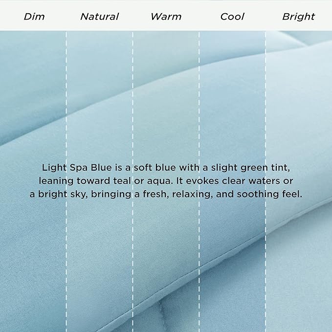Bedsure Comforter Duvet Insert - Quilted Comforters King Size, All Season Duvet, GentleSoft Down Alternative Bedding, with 8 Tabs, Gifts for Women/Men, Light Spa Blue, King 90 x 102 Inches