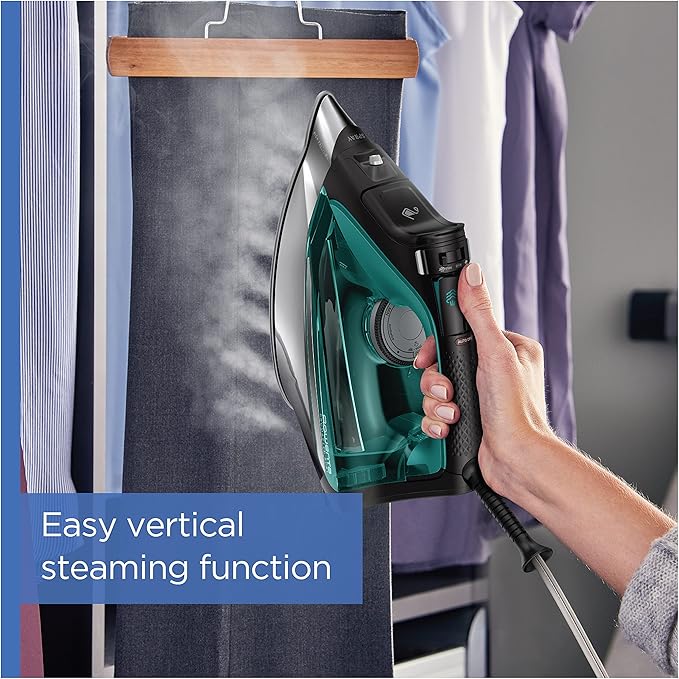 Rowenta Pro Master Stainless Steel Soleplate Steam Iron for Clothes, 210 g/min, 400 Microsteam Holes, Cotton, Wool, Poly, Silk, Linen, Nylon, 1775 Watts Iron Steamer for Clothes, Powerful Steam DW8360