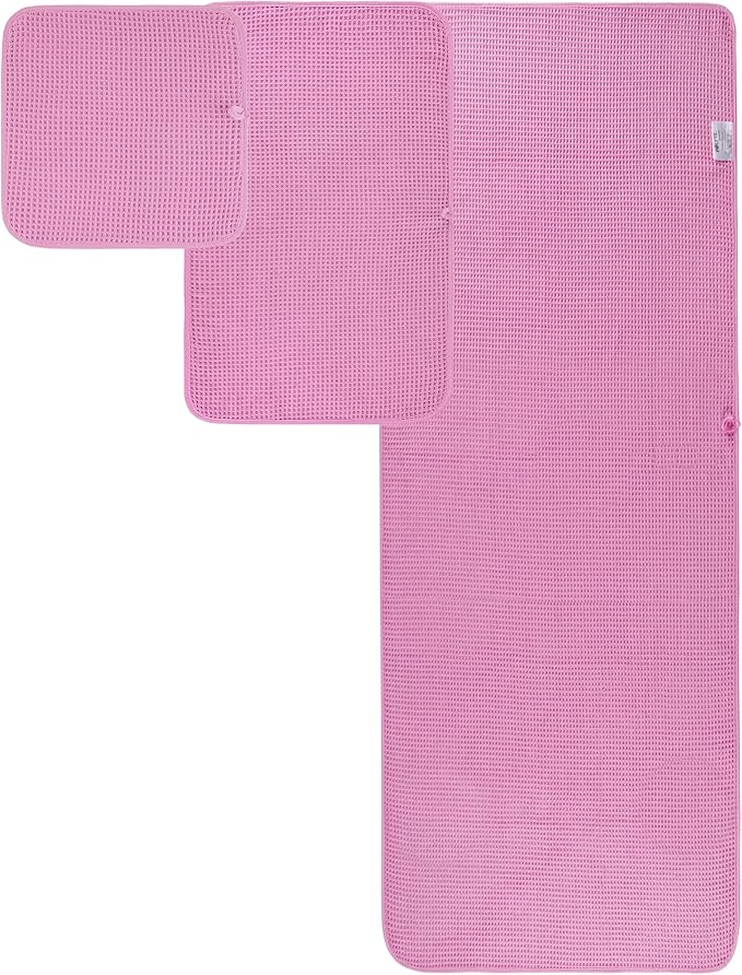 POLYTE Oversize, 60 x 30 in., Quick Dry Lint Free Microfiber Bath Towel Set, 6 Piece (Waffle Weave)