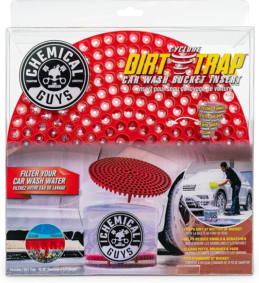 Chemical Guys DIRTTRAP02 Cyclone Dirt Trap Car Wash Bucket Insert Car Wash Filter Removes Dirt and Debris While You Wash (Red) 12" Diameter Great for Washing Cars, Trucks, SUVs, RVs & More