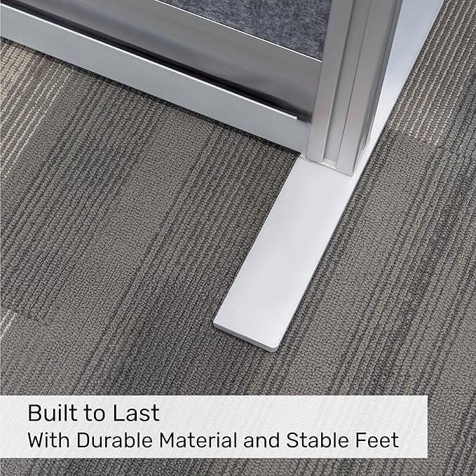 Workflow Modular Wall | Room Divider with Whiteboard, Sound Dampening, & Frosted Acrylic Panels | Expandable Office Partition for Privacy & Stability (70" x 48")