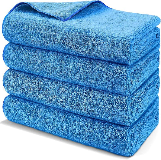 HOMEXCEL Professional Large Microfiber Car Drying Towels 2 Pack, Lint Free, Scratch Free, Highly Absorbent Drying Towel for Cars, SUVs, RVs, Trucks, and Boats,31" x 24",Blue