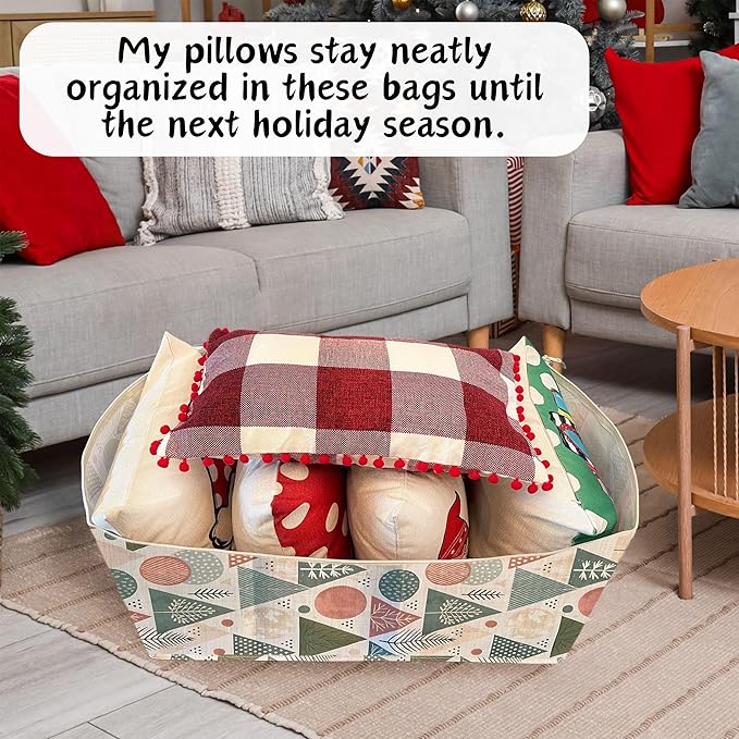 VENO 2 Pack Moving Bags and Large Christmas Decoration Storage Bins with lids. Alternative to Moving Boxes, Packing Supplies for College. Heavy Duty Totes (Pastel Forest, 2 Pack)