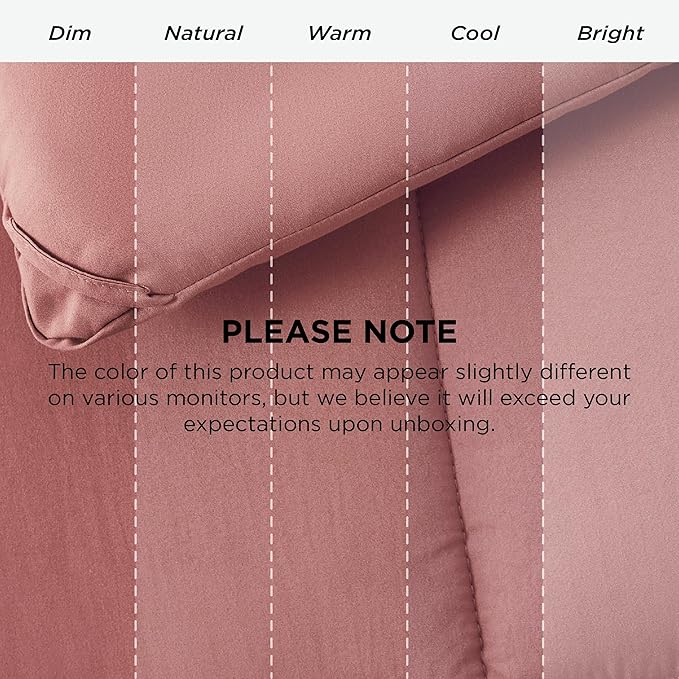 Bedsure Comforter Duvet Insert - Quilted Comforters Twin Size, All Season Duvet, GentleSoft Down Alternative Bedding, with 8 Tabs, Gifts for Women/Men, Dusty Pink, Twin 88 x 68 Inches