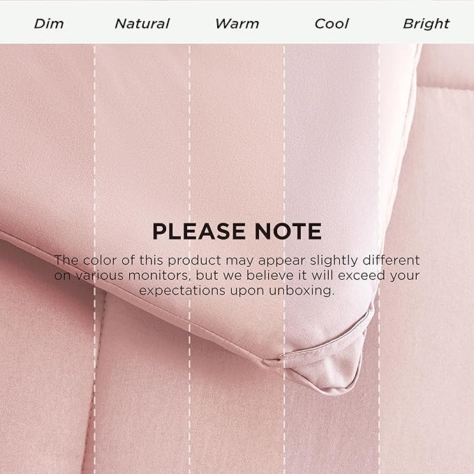 Bedsure Comforter Duvet Insert - Quilted Comforters Cal King Size, All Season Duvet, GentleSoft Down Alternative Bedding, with 8 Tabs, Gifts for Women/Men, Pink, California King 96 X 102 Inches