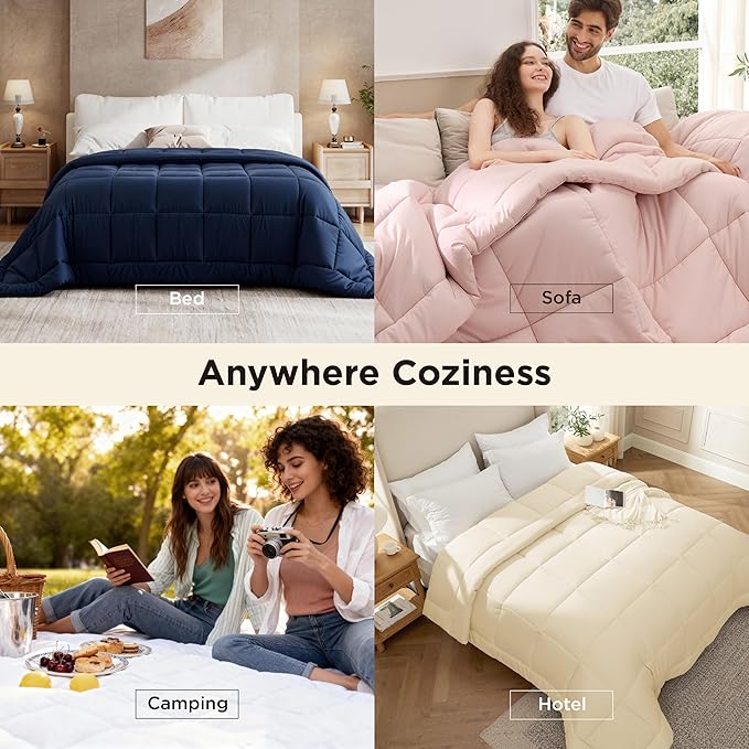 Bedsure Comforter Duvet Insert - Quilted Comforters Oversized King Size, All Season Duvet, GentleSoft Down Alternative Bedding, with 8 Tabs, Gifts for Women/Men, White, Oversized King 116 x 98 Inches