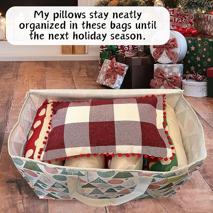 VENO 6 Pack Moving Bags and Large Christmas Storage Bins with lids. Alternative to Moving Boxes, Packing Supplies for College. Extra Large Heavy Duty Totes for Packaging (Pastel Forest, 6 Pack)