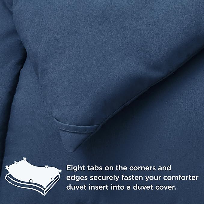 Bedsure Comforter Duvet Insert - Quilted Comforters Twin Size, All Season Duvet, GentleSoft Down Alternative Bedding, with 8 Tabs, Gifts for Women/Men, Dark Slate Blue, Twin 88 x 68 Inches
