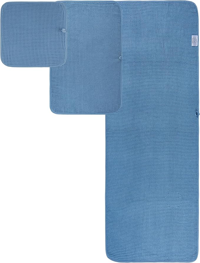 POLYTE Oversize, 60 x 30 in., Quick Dry Lint Free Microfiber Bath Towel Set, 6 Piece (Waffle Weave)